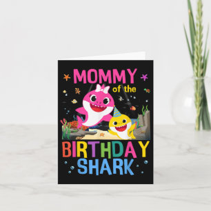 Funny Mummy Of The Birthday Family Shark Kids Birt Card