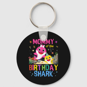 Funny Mummy Of The Birthday Family Shark Kids Birt Key Ring