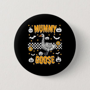 Funny Mummy Wrapped Goose Spooky Halloween Costume 6 Cm Round Badge
