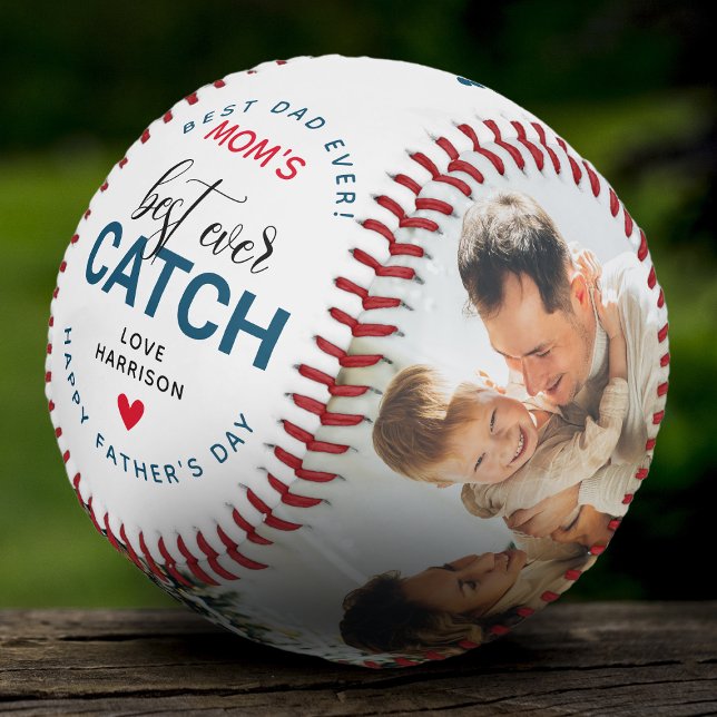 Funny 'Mum's Best Ever Catch' Father's Day Cute Baseball (Creator Uploaded)