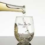 Funny Mum's Juice Cup, Monogram Any Custom Text  Stemless Wine Glass<br><div class="desc">A super funny gift for moms or anyone who could use a little "juice" at times.  Current text reads "Mummy's juice cup - Monogram" but easily change to any text of your choice. Makes a fun Mother's Day gift,  birthday gift or everyday gift for your bestie.</div>