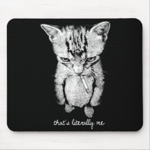 Funny munchkin smoking kitten standing cat meme mouse pad