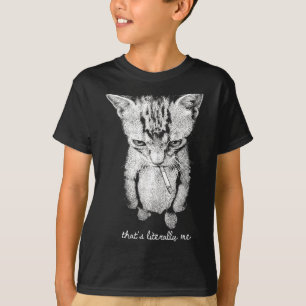Funny munchkin smoking kitten standing cat meme T-Shirt