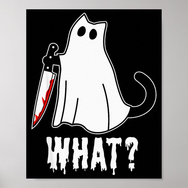 Funny Murder Cat Black Cat Murderous With Knife Ha Poster (Front)