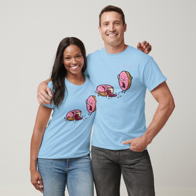 Funny Murdered Doughnut Cartoon T-Shirt (Unisex)