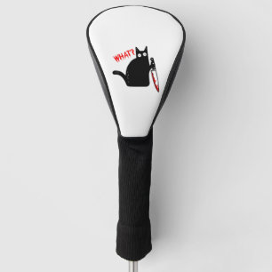Funny Murderous Cat Holding Knife Halloween Golf Head Cover