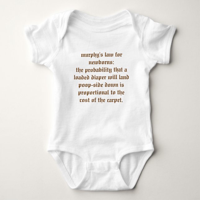 Funny Murphy's Law For Newborns Baby Bodysuit (Front)