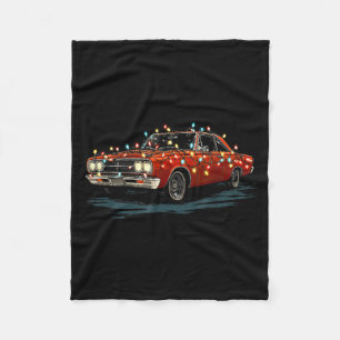 Funny Muscle Car Christmas Graphics Lights Lover Fleece Blanket