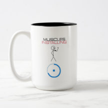 Funny Muscles Installing Coffee Cup