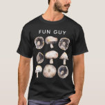 Funny Mushroom T-Shirt<br><div class="desc">Minimalist watercolor painting of mushrooms in neutral shades of brown and grey. Original art by Nic Squirrell. Perfect for vegetarians, vegans, cooks and chefs, but particularly for fun guys everywhere. Fungi pun in modern typography which you can replace with your own text.</div>