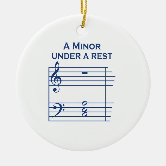 Funny Music A Minor Ceramic Tree Decoration (Front)