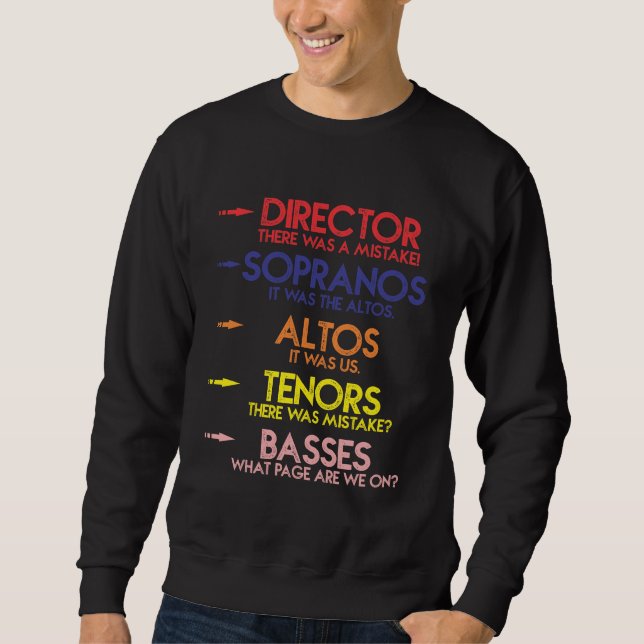 Funny Music Choir Singing Men Kids Choir Joke Sweatshirt (Front)