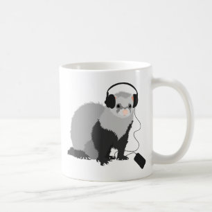 Funny Music Lover Ferret Coffee Mug