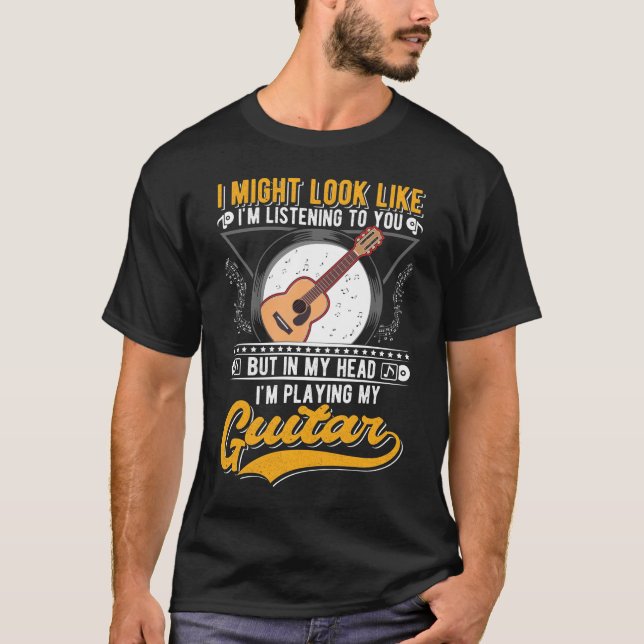 Funny Music Lover Guitarist Acoustic Guitar T-Shirt (Front)