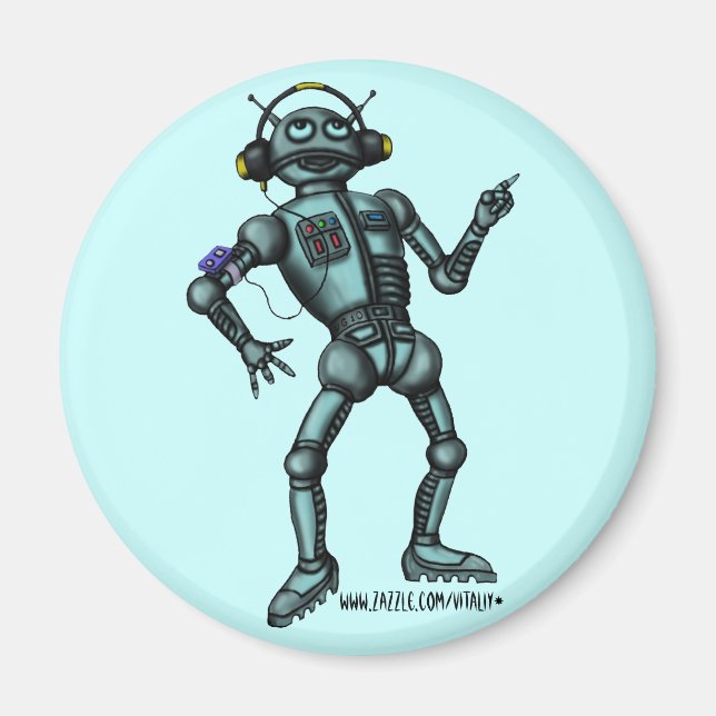 Funny music robot magnet design (Front)