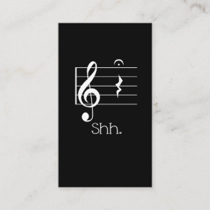 Funny Music Shh Quarter Rest and Fermata Musician Business Card