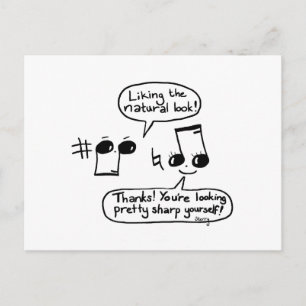Funny Musical Compliments Cartoon: Version II Postcard