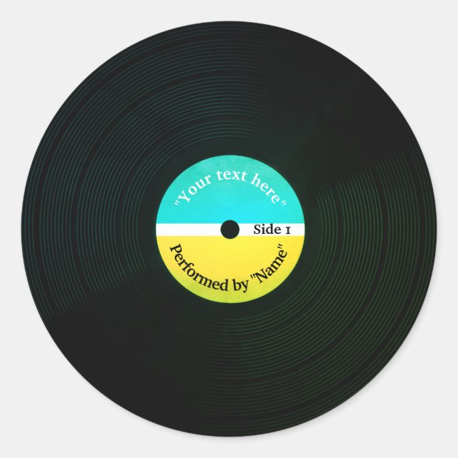 Funny musical cover vinyl record plate cover classic round sticker (Front)