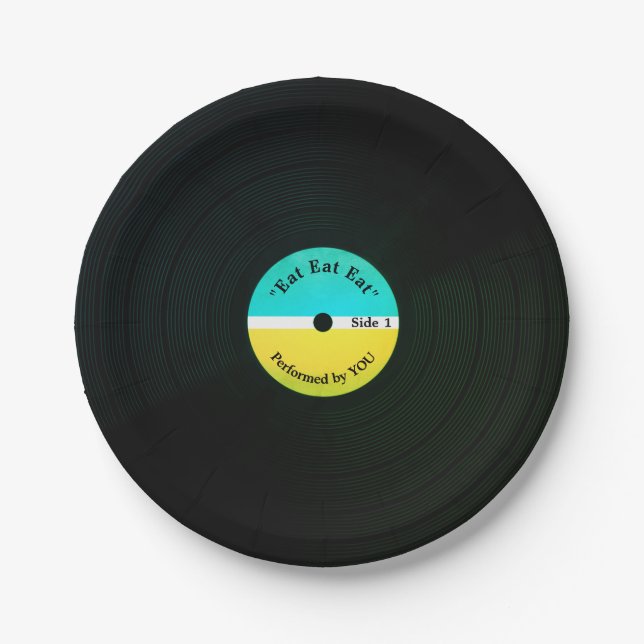 Funny musical look vinyl eating record plate cover (Front)