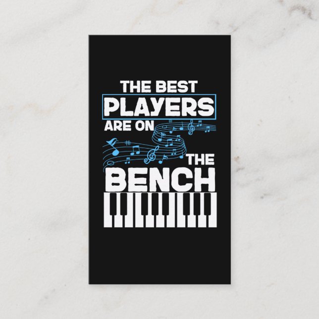 Funny Musician Keyboard Piano Player Business Card (Front)
