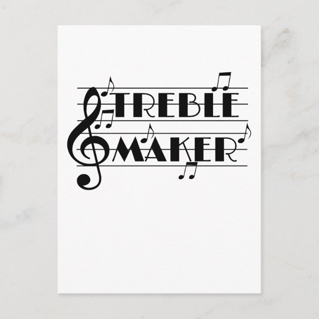 Funny Musician Treble Maker Music Clef Postcard (Front)