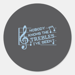 Funny Musicians Treble Joke Pun Music Teachers 2  Classic Round Sticker