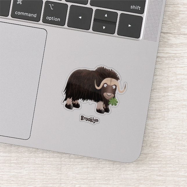 Funny musk ox cartoon illustration (Detail)