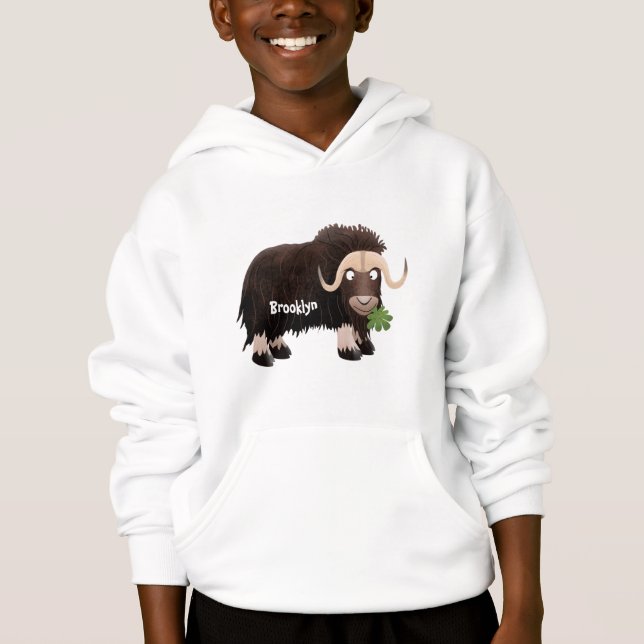 Funny musk ox cartoon illustration (Front)