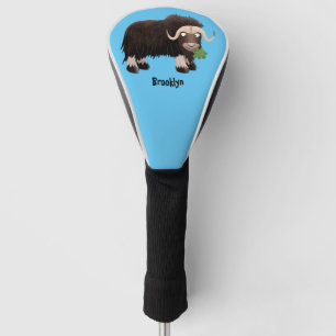 Funny musk ox cartoon illustration golf head cover