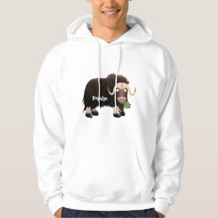 Funny musk ox cartoon illustration hoodie