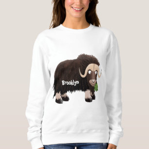 Funny musk ox cartoon illustration sweatshirt