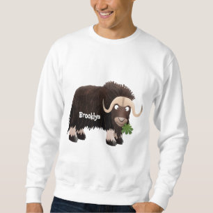 Funny musk ox cartoon illustration sweatshirt