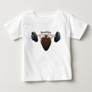 Funny mussel working out cartoon illustration baby T-Shirt
