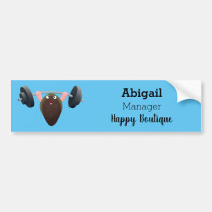 Funny mussel working out cartoon illustration  bumper sticker