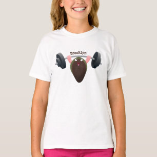 Funny mussel working out cartoon illustration T-Shirt