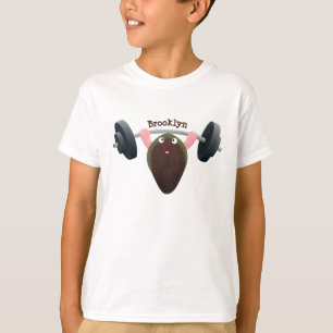 Funny mussel working out cartoon illustration  T-Shirt