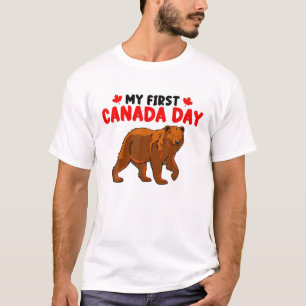 Funny My 1St Canada Day Bear With Maple Leaf Canad T-Shirt