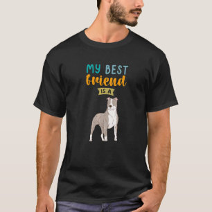 Funny My Best Friend Is A Grey Pit Bull Pittie Dog T-Shirt