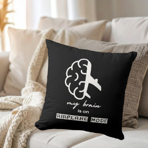 Funny My Brain is on Airplane Mode Coworker Simple Cushion