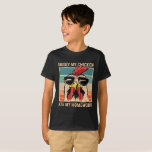 Funny My Chicken Ate My Homework Kids  T-Shirt<br><div class="desc">Funny Pre-K Pupil, Kindergarten Student & Teacher tee, lovely T-shirt for funny Back to School, perfect for kids First Day of School uniform clothing. Great gift for preschool, pre - k and kindergarten teachers, for work with small children & Teachers day .Funny Chicken Outfit to wear at school if you...</div>