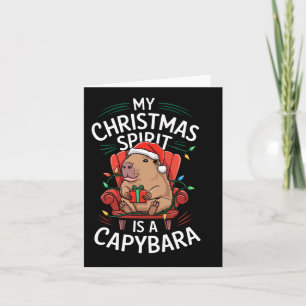 Funny My Christmas Spirit Capybara Matching Ugly M Card