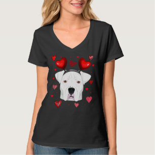 Funny My Dog Is My Valentine Hearts Love Pitbull D T-Shirt