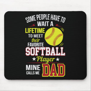 Funny My Favorite Softll Player Calls Me Dad Mouse Pad