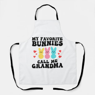 Funny My Favourite Bunnies Call Me Grandma Mother Apron