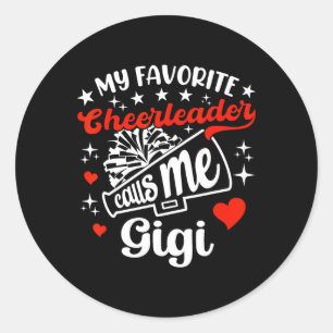 Funny My Favourite Cheerleader Calls Me Gigi Cheer Classic Round Sticker