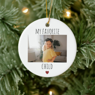 Funny My Favourite Child 2 Photo Custom Ceramic Tree Decoration