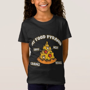 Funny My Food Pyramid Pizza Pizzeria Fast Food T-Shirt