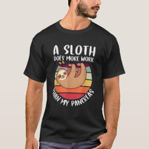 Funny My Pancreas Diabetes Type 1 T1D Sloth Vintag T-Shirt