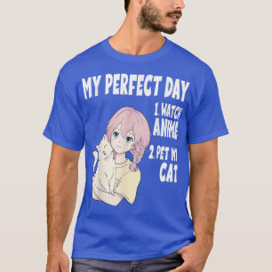 Funny My Perfect day Anime and Cat Lover Manga T-Shirt