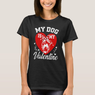 Funny My Pit Bull Is My Valentine Dog  Valentines  T-Shirt